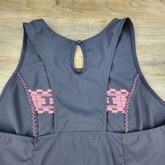 🔹️Rue21 Gray w/Coral Embroidered Aztec Print Sleeveless Dress Large - Picture 4 of 12